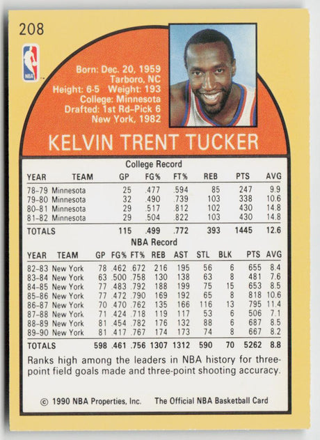 1990-91 Hoops 208 Trent Tucker