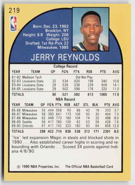 1990-91 Hoops 219 Jerry Reynolds
