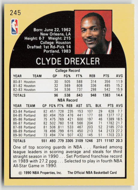 1990-91 Hoops 245 Clyde Drexler
