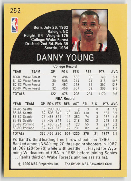 1990-91 Hoops 252 Danny Young