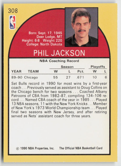 1990-91 Hoops 308 Phil Jackson