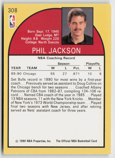 1990-91 Hoops 308 Phil Jackson
