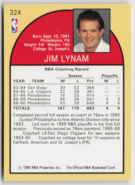 1990-91 Hoops 324 Jim Lynam
