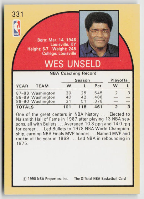1990-91 Hoops 331 Wes Unseld