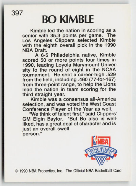 1990-91 Hoops 397 Bo Kimble