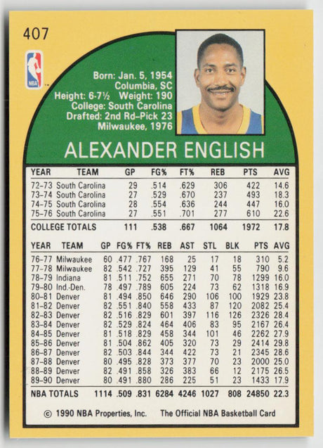 1990-91 Hoops 407 Alex English