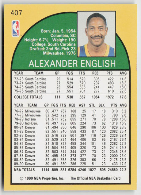 1990-91 Hoops 407 Alex English