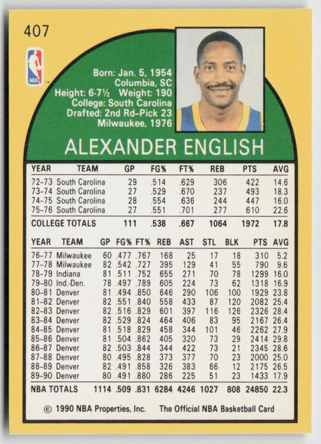 1990-91 Hoops 407 Alex English