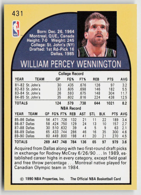 1990-91 Hoops 431 Bill Wennington