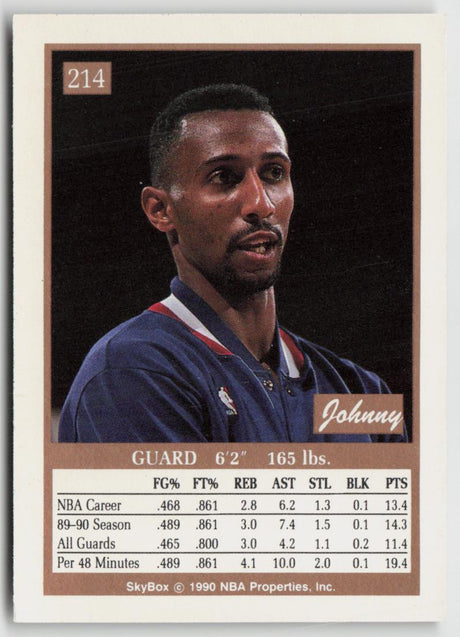 1990-91 SkyBox 214 Johnny Dawkins