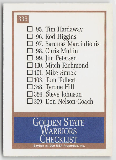1990-91 SkyBox 336 Golden State Warriors Logo/Checklist