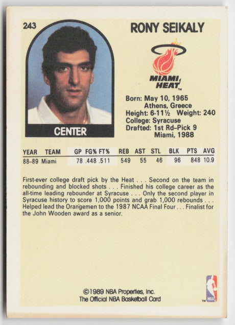 1989-90 Hoops 243 Rony Seikaly