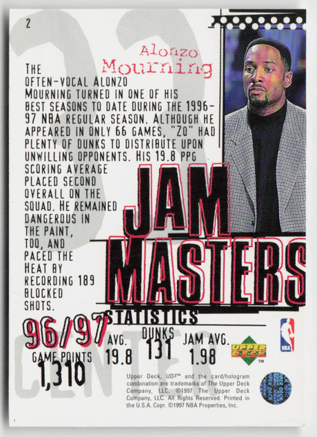 1997-98 Upper Deck UD3 2 Alonzo Mourning