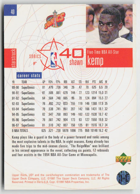 1997-98 Upper Deck UD3 40 Shawn Kemp