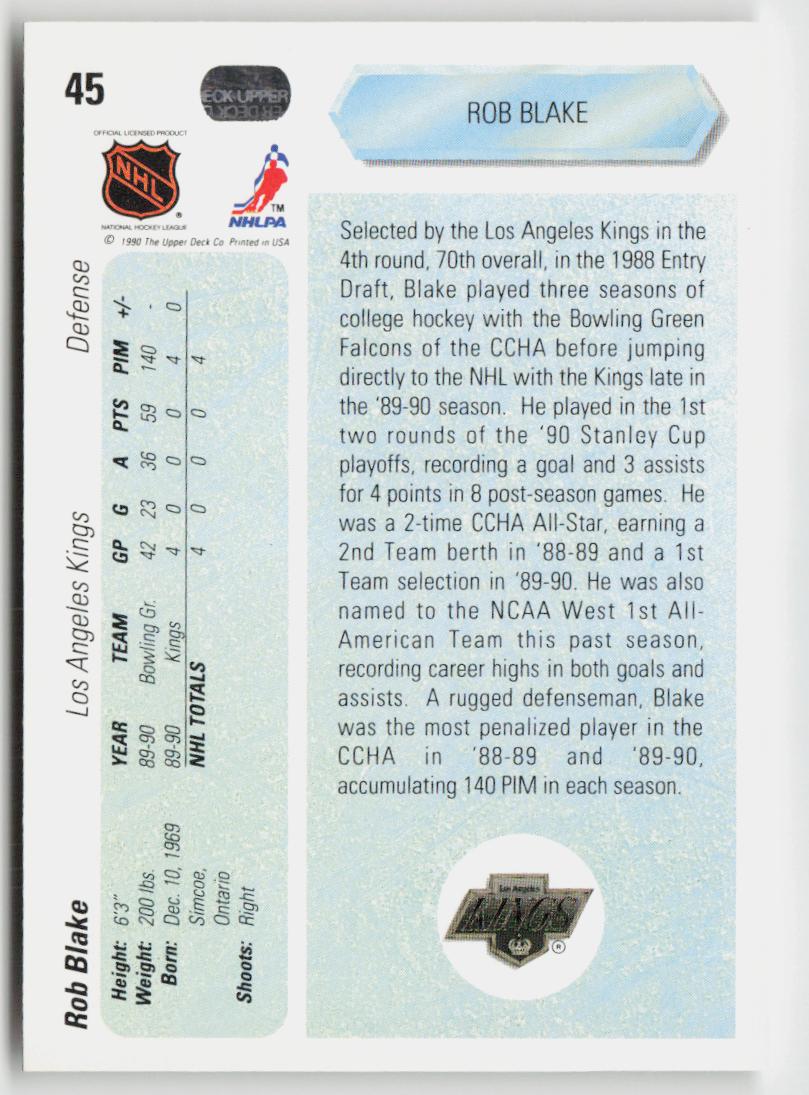 1990-91 Upper Deck #45 Rob Blake