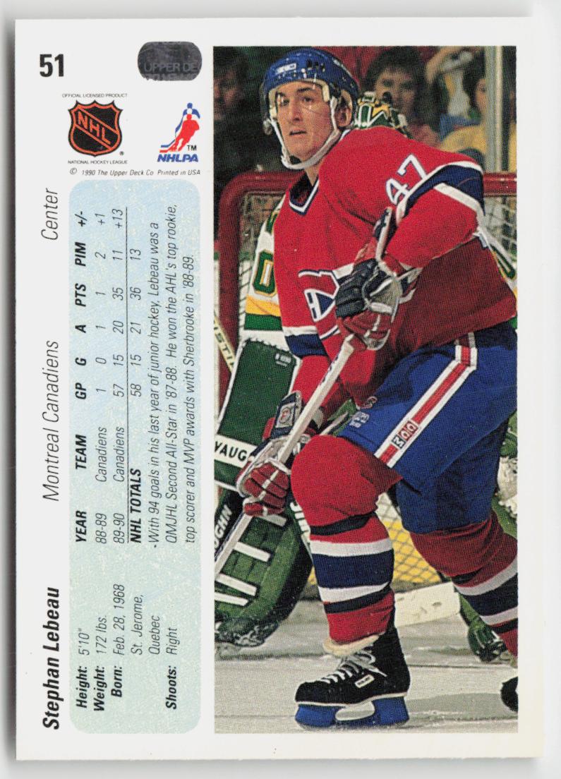 1990-91 Upper Deck #51 Stephan Lebeau