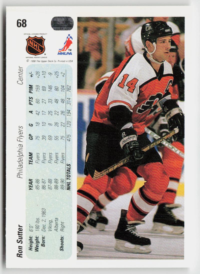 1990-91 Upper Deck #68b Ron Sutter