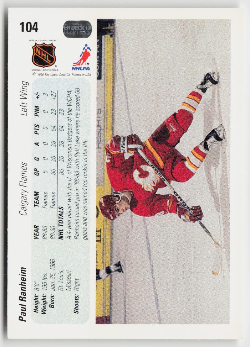 1990-91 Upper Deck #104 Paul Ranheim