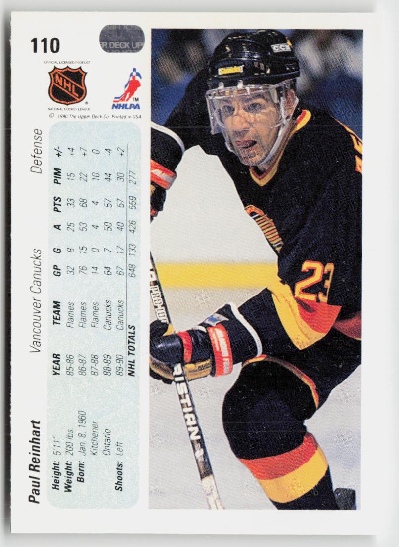 1990-91 Upper Deck #110b Paul Reinhart