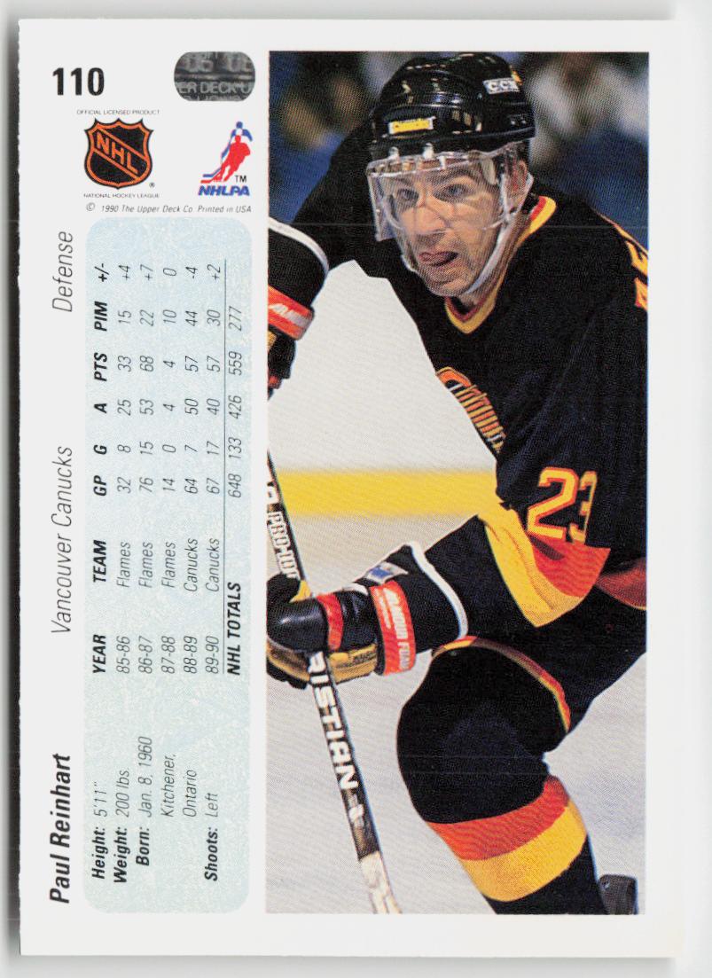 1990-91 Upper Deck #110b Paul Reinhart