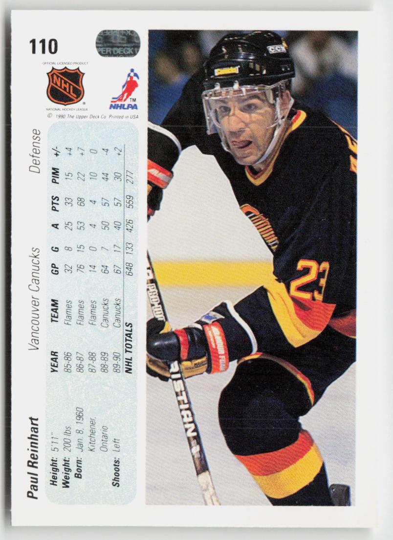 1990-91 Upper Deck #110b Paul Reinhart