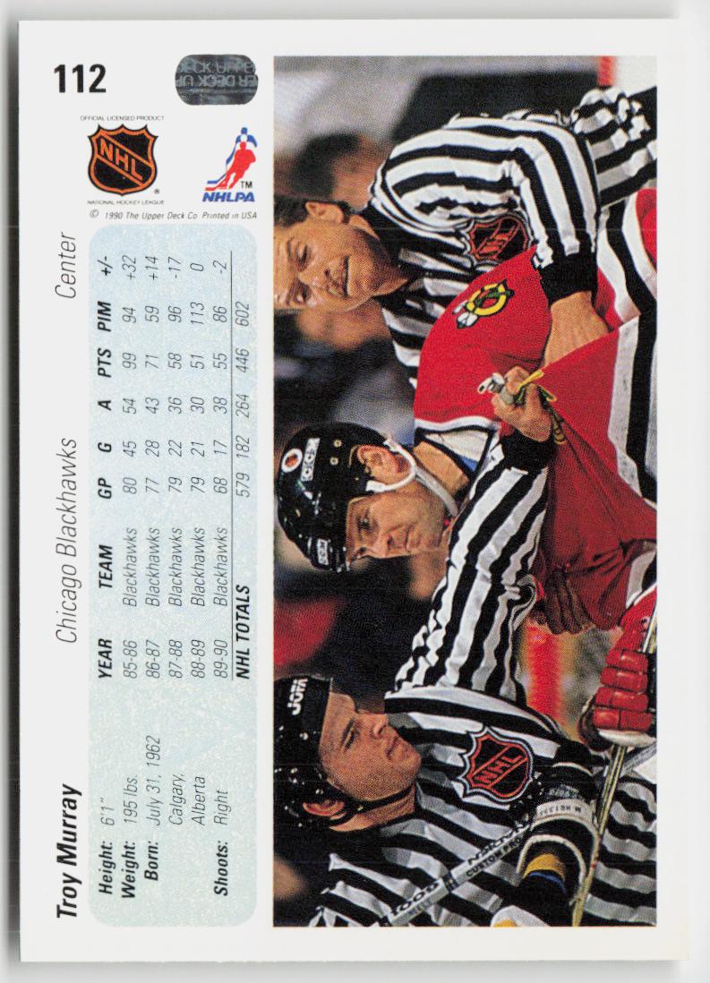 1990-91 Upper Deck #112b Troy Murray