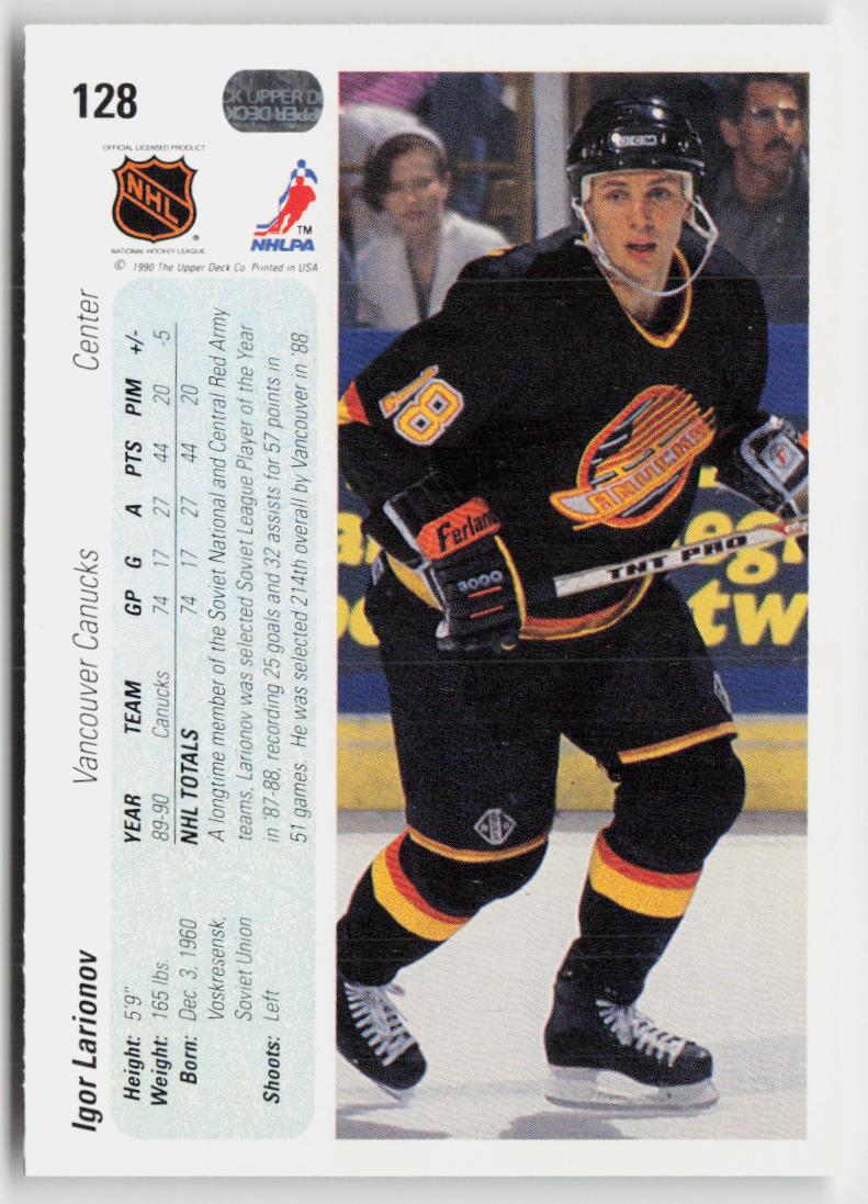 1990-91 Upper Deck #128b Igor Larionov
