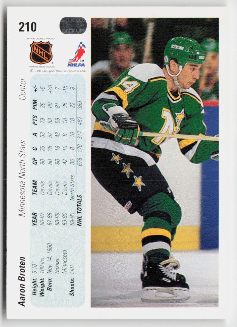 1990-91 Upper Deck #210 Aaron Broten