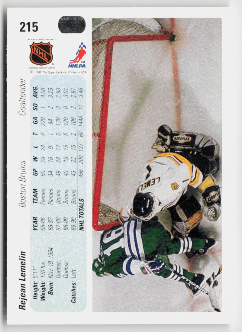 1990-91 Upper Deck #215 Rejean Lemelin