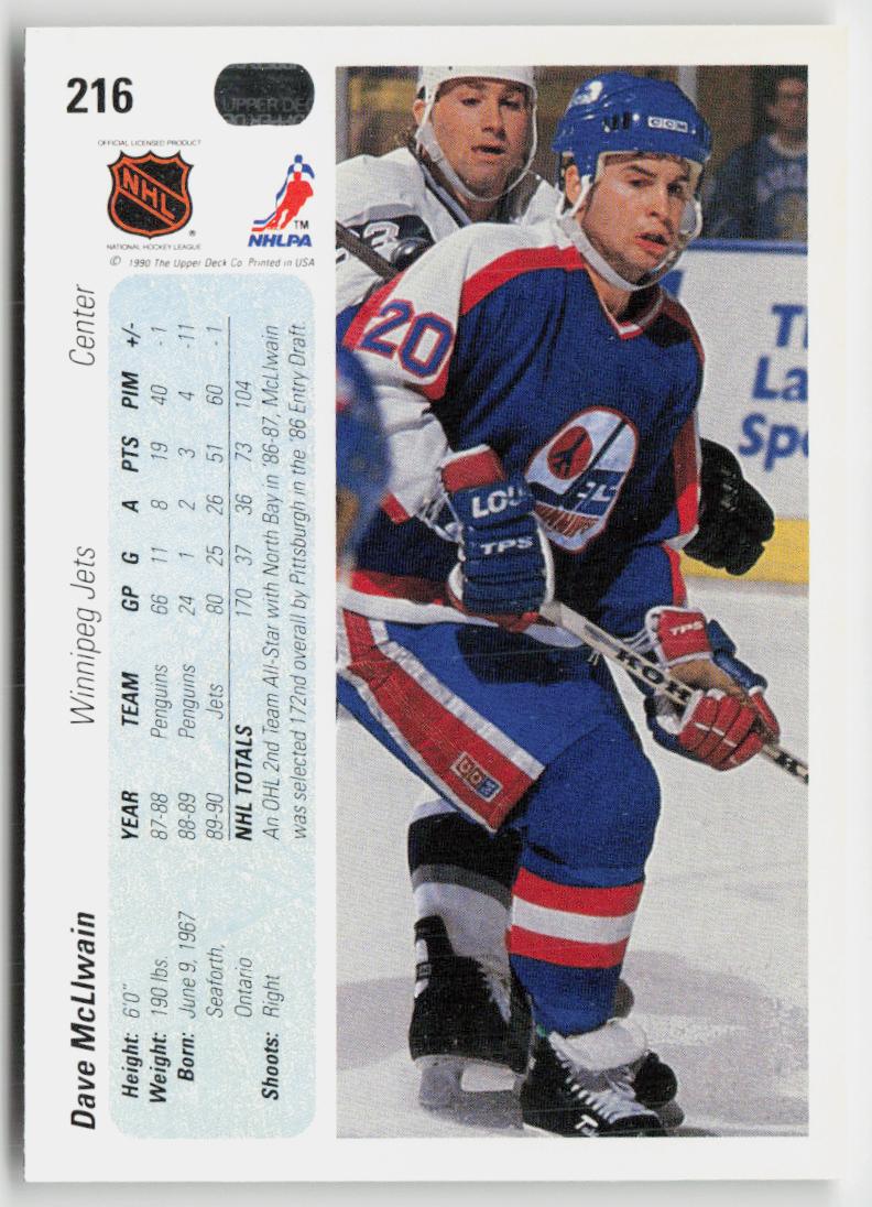 1990-91 Upper Deck #216 Dave McLlwain