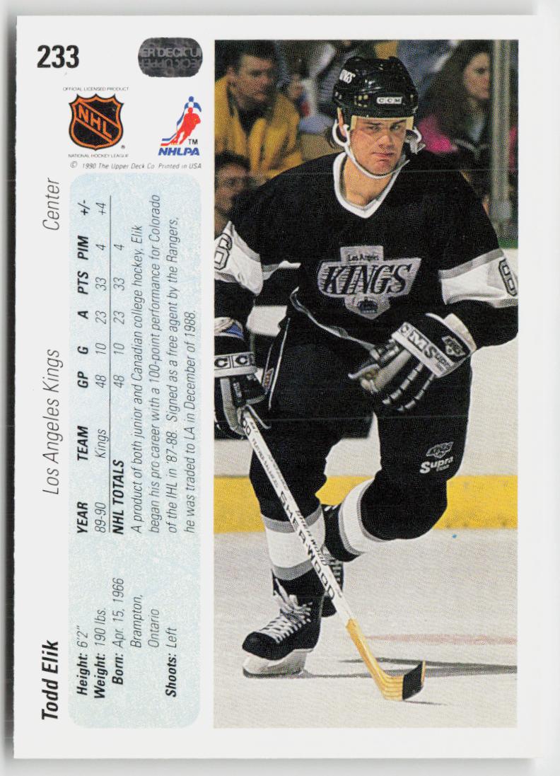 1990-91 Upper Deck #233 Todd Elik
