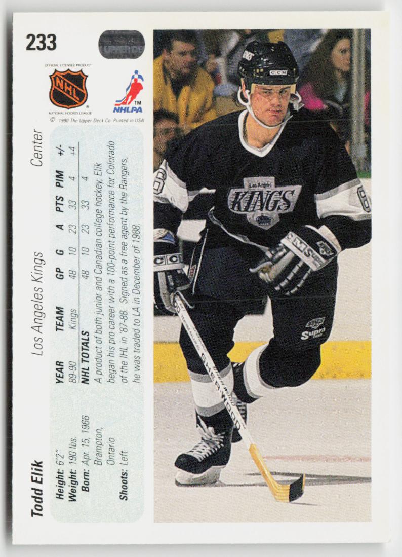 1990-91 Upper Deck #233 Todd Elik