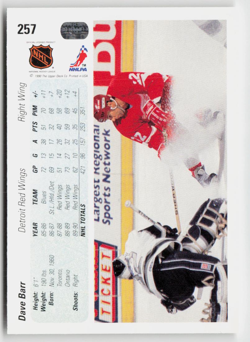 1990-91 Upper Deck #257 Dave Barr