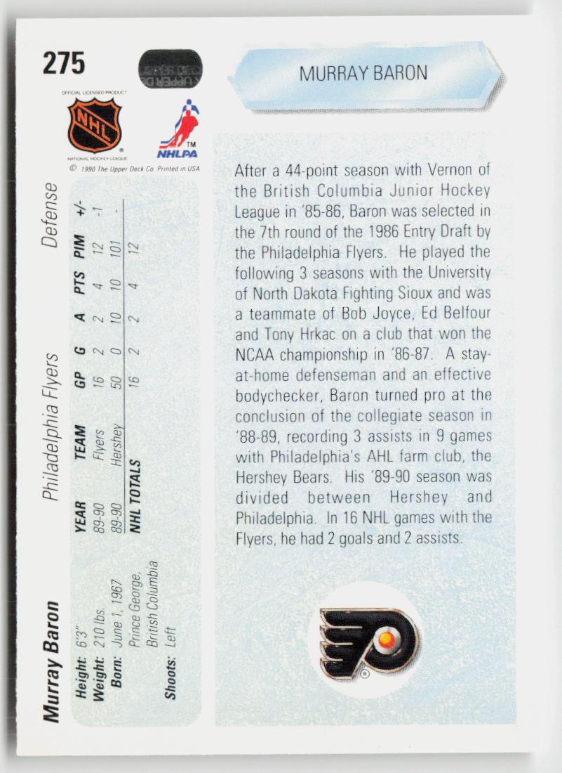 1990-91 Upper Deck #275 Murray Baron