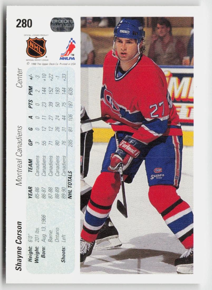 1990-91 Upper Deck #280b Shayne Corson