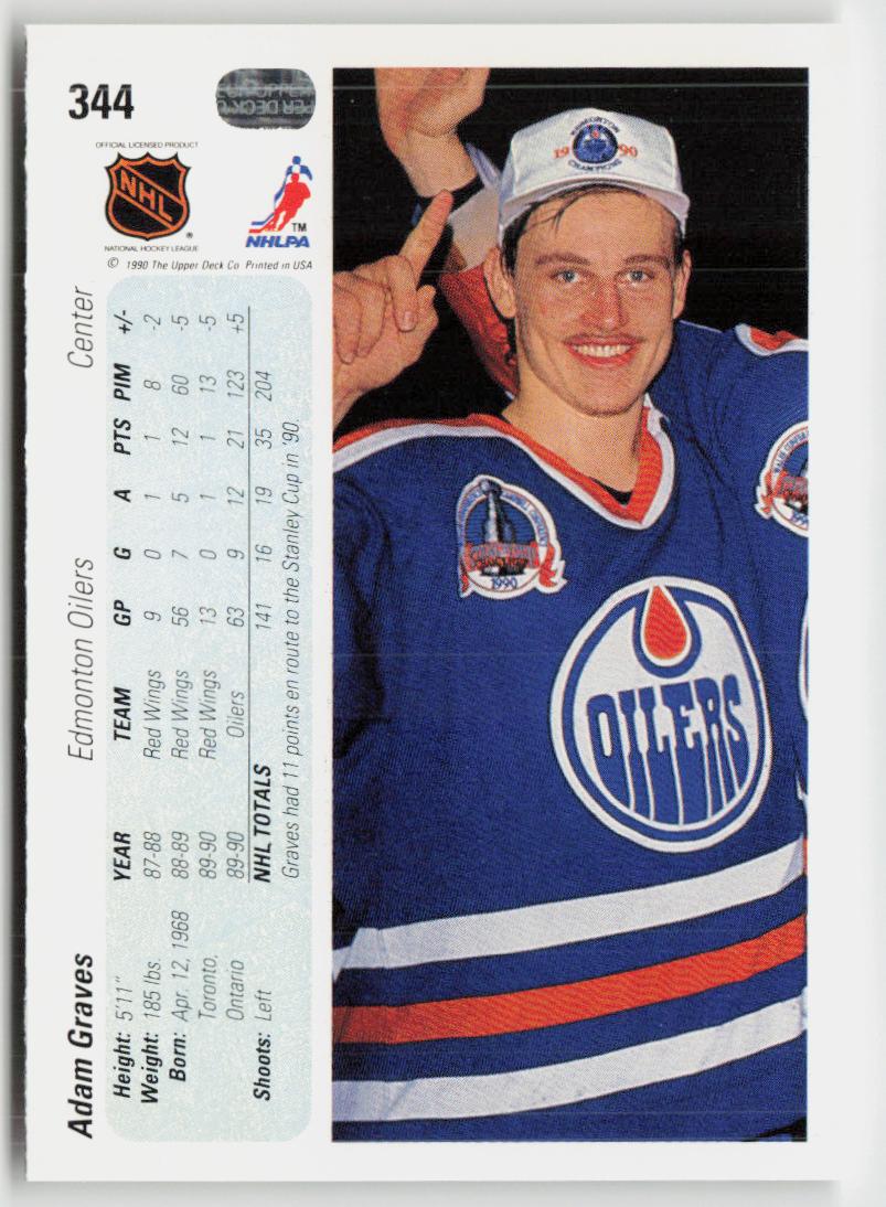 1990-91 Upper Deck #344b Adam Graves
