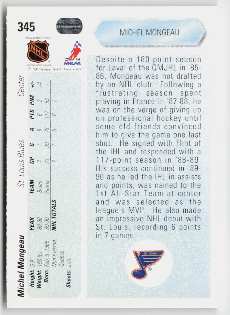 1990-91 Upper Deck #345 Michel Mongeau