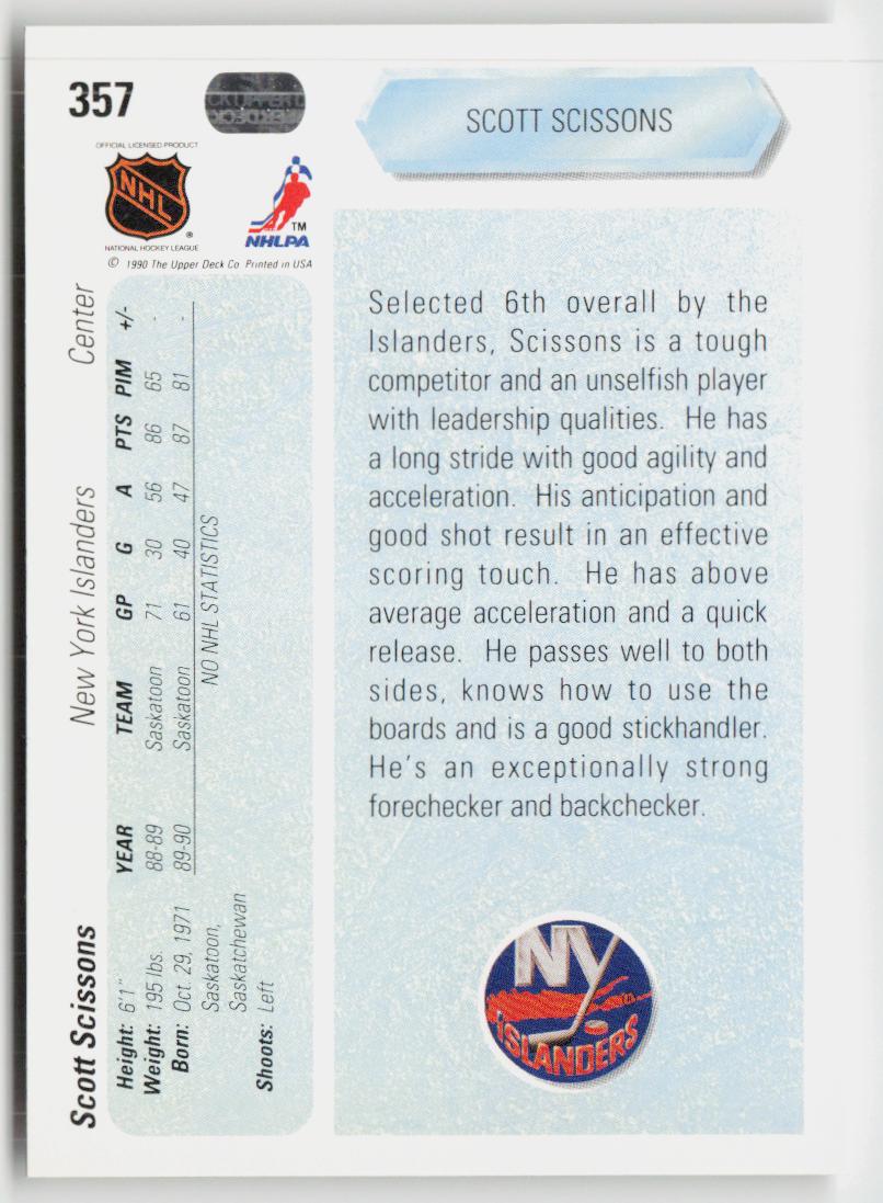 1990-91 Upper Deck #357 Scott Scissons