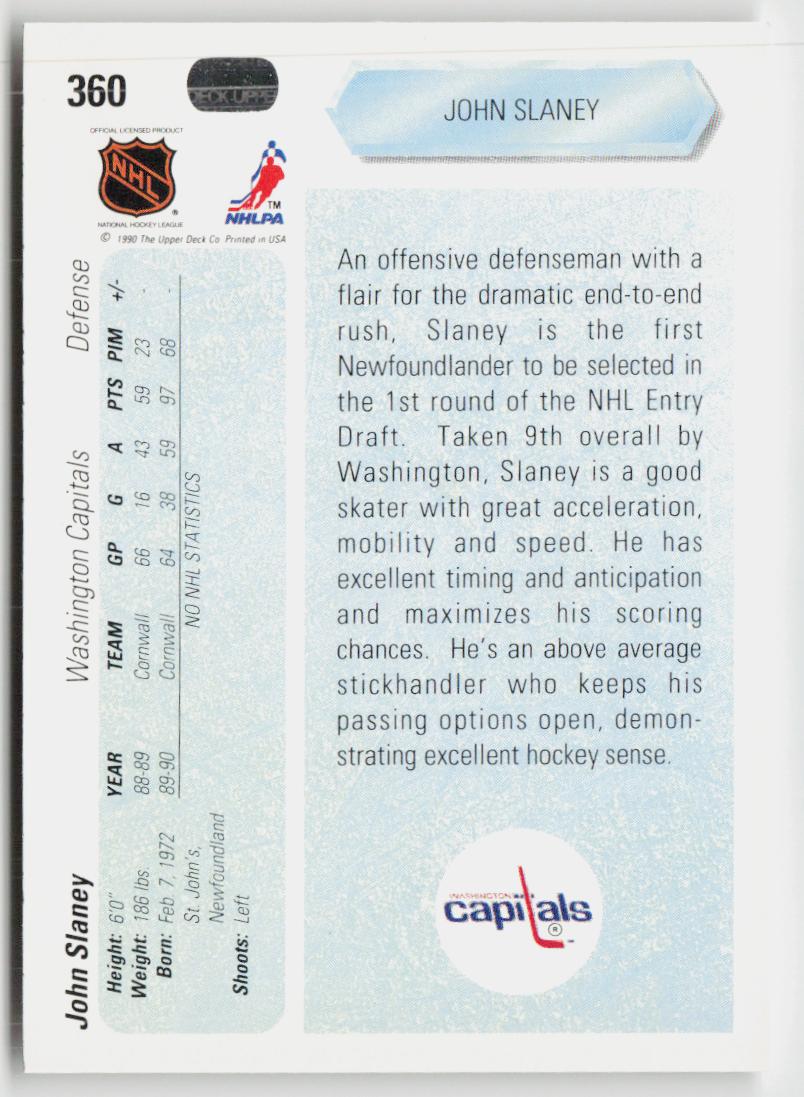 1990-91 Upper Deck #360b John Slaney