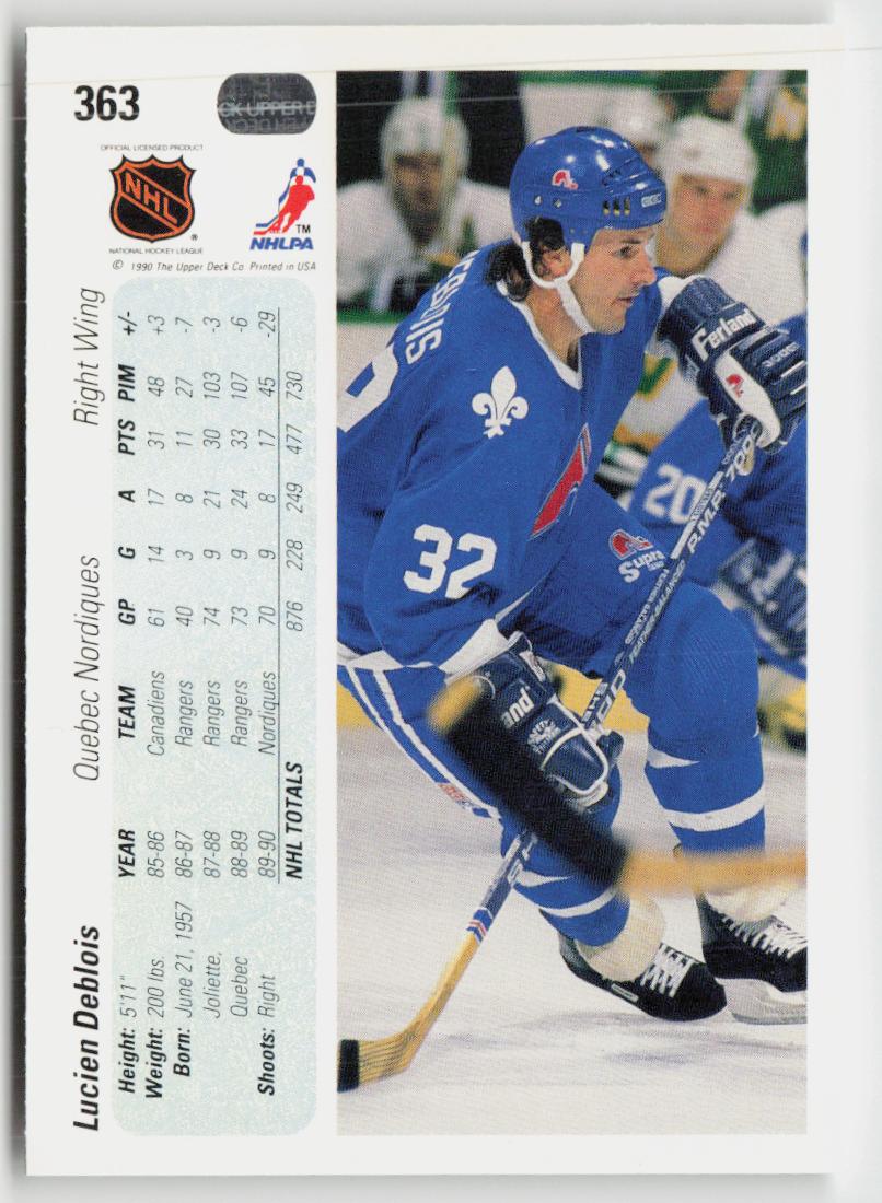 1990-91 Upper Deck #363 Lucien DeBlois