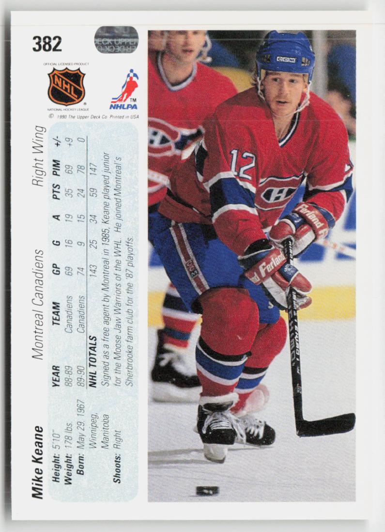 1990-91 Upper Deck #382b Mike Keane