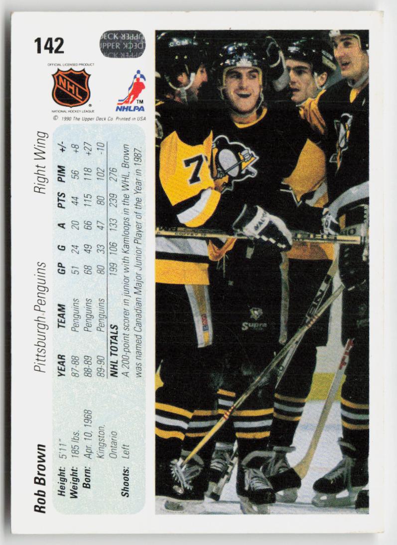 1990-91 Upper Deck #142b Rob Brown