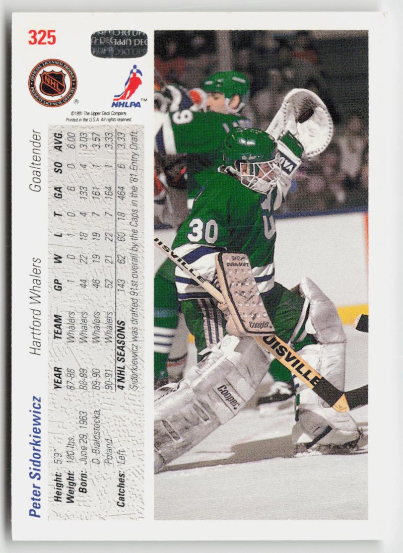 1991-92 upper deck #325 Peter Sidorkiewicz