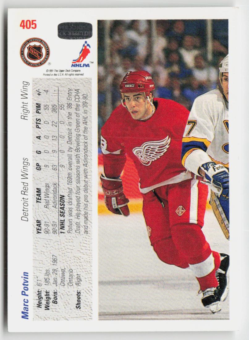1991-92 upper deck #405 Marc Potvin