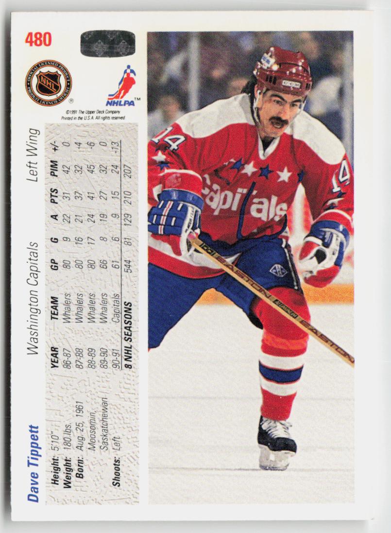 1991-92 upper deck #480b Dave Tippett
