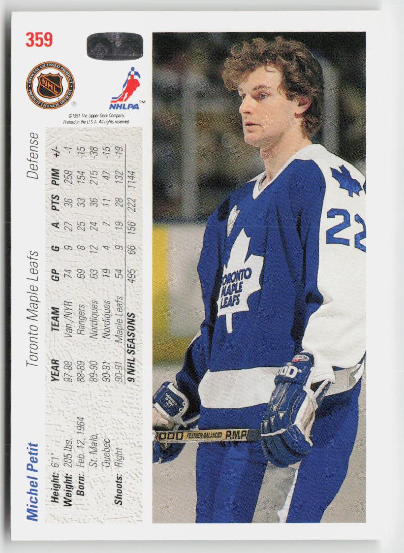 1991-92 upper deck #359 Michel Petit