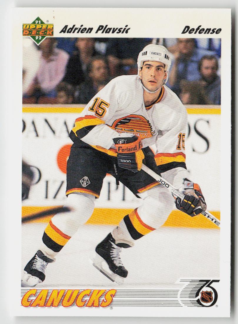 1991-92 upper deck #424 Adrien Plavsic