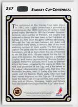 1992-93 Upper Deck #237 Stanley Cup Centennial