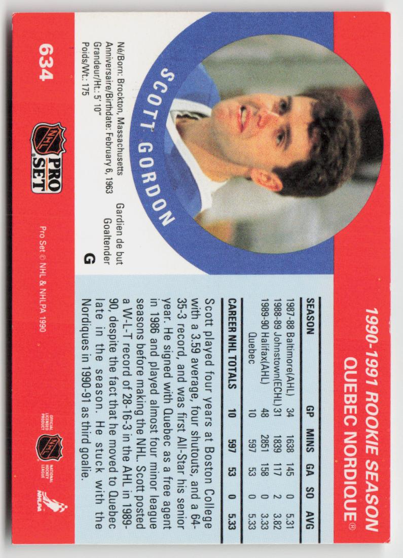 1990-91 Pro Set #634 Scott Gordon