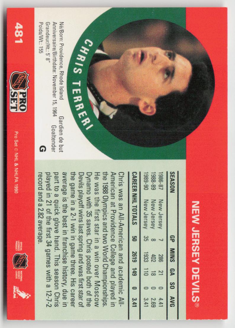 1990-91 Pro Set #481 Chris Terreri